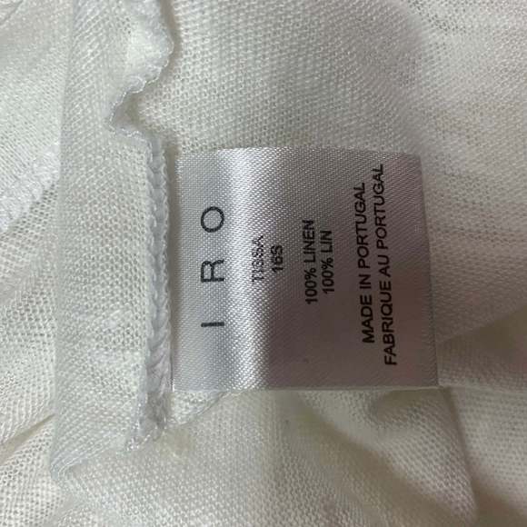 IRO Tissa White Solid Linen Crew-Neck Tank Top - Picture 5 of 6